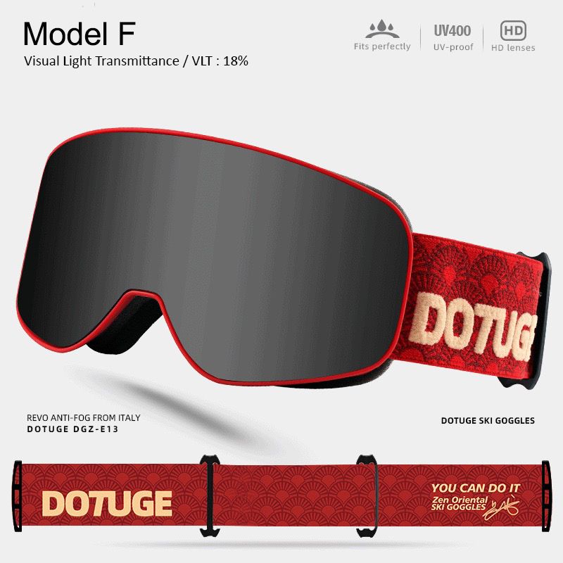 DOTUGE Kids Snow Goggles with Magnetic Flip Design, Anti-Fog HD Lens & UV400 Protection, Compatible with Prescription Glasses, Ideal for Skiing, Snowboarding, and Winter Outdoor Adventures (H)