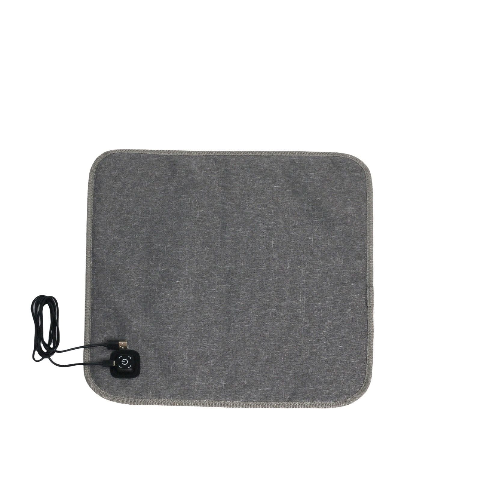 USB-Powered Heated Seat Cushion in Grey Oxford Fabric – Portable Warmth for Office, Car, and Outdoor Camping Chairs, Ideal for Cold Weather Comfort in Autumn and Winter (43×43cm)