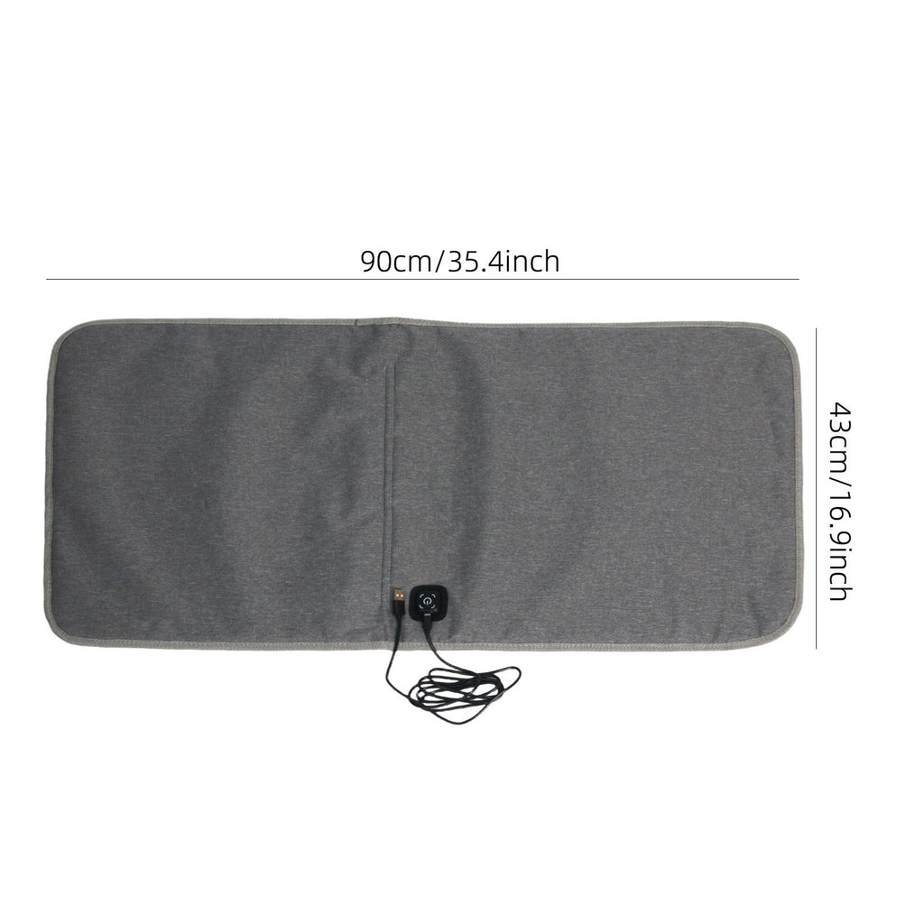 USB-Powered Heated Seat Cushion in Grey Oxford Fabric – Portable Warmth for Office, Car, and Outdoor Camping Chairs, Ideal for Cold Weather Comfort in Autumn and Winter (43×90cm)