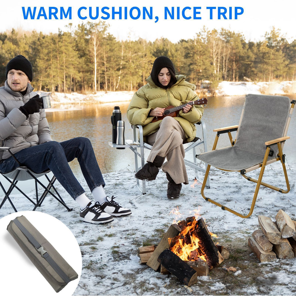 USB-Powered Heated Seat Cushion in Grey Oxford Fabric – Portable Warmth for Office, Car, and Outdoor Camping Chairs, Ideal for Cold Weather Comfort in Autumn and Winter (43×90cm)