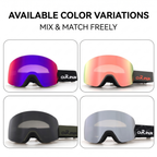 Cylindrical Snow Goggles with Anti-Fog Dual-Layer PC Lens, Impact-Resistant TPU Frame, and Adjustable Silicone-Grip Strap for Skiing, Snowboarding, and Mountaineering in Sunny Conditions (Pink)