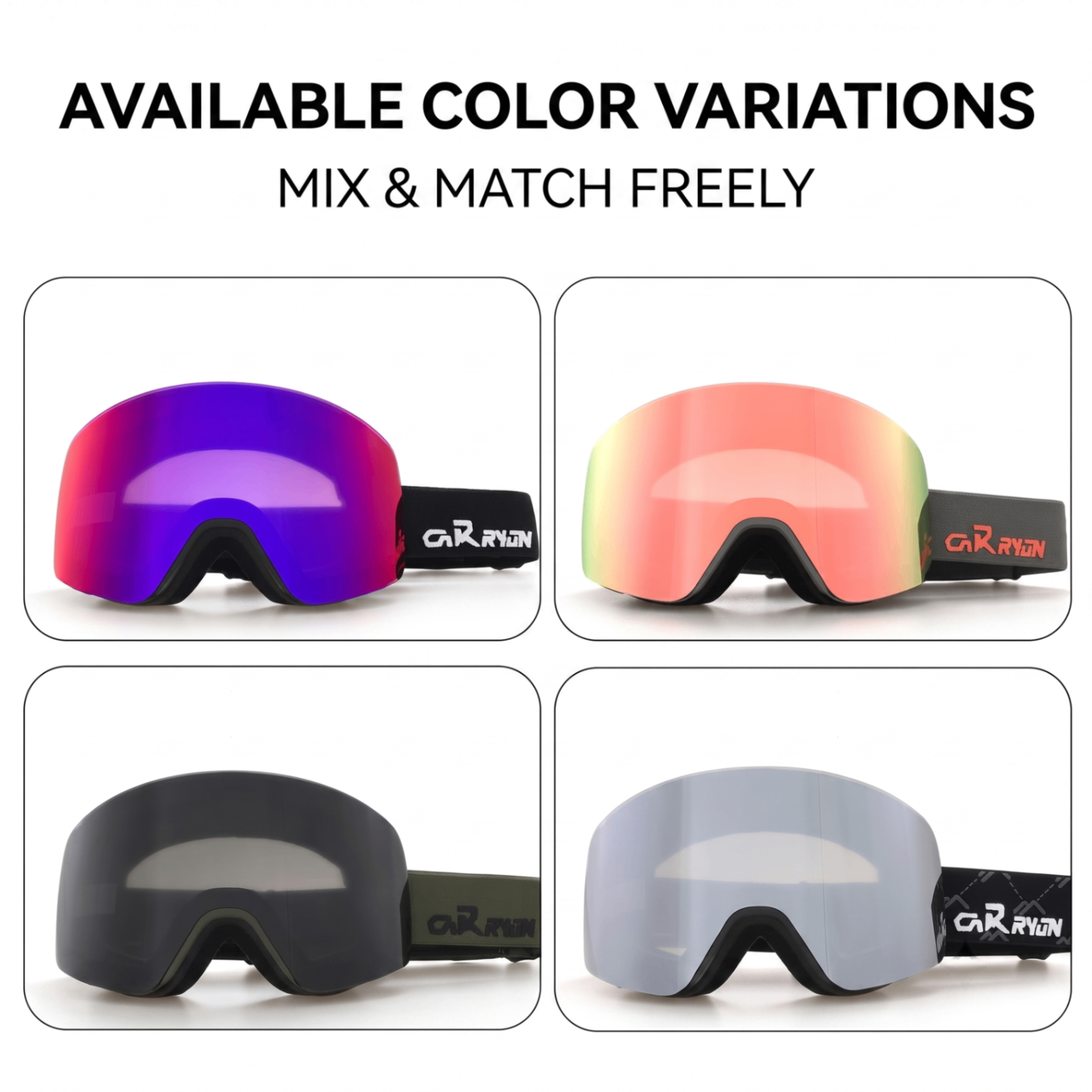 Cylindrical Snow Goggles with Anti-Fog Dual-Layer PC Lens, Impact-Resistant TPU Frame, and Adjustable Silicone-Grip Strap for Skiing, Snowboarding, and Mountaineering in Sunny Conditions (Pink)