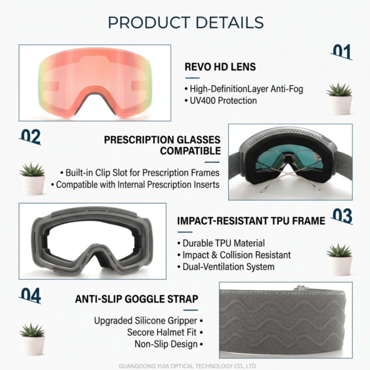 Cylindrical Snow Goggles with Anti-Fog Dual-Layer PC Lens, Impact-Resistant TPU Frame, and Adjustable Silicone-Grip Strap for Skiing, Snowboarding, and Mountaineering in Sunny Conditions (Pink)