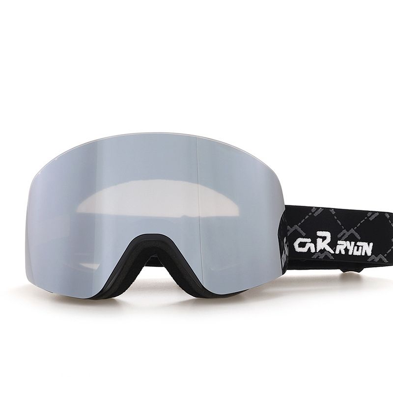 Cylindrical Snow Goggles with Anti-Fog Dual-Layer PC Lens, Impact-Resistant TPU Frame, and Adjustable Silicone-Grip Strap for Skiing, Snowboarding, and Mountaineering in Sunny Conditions (Pink)