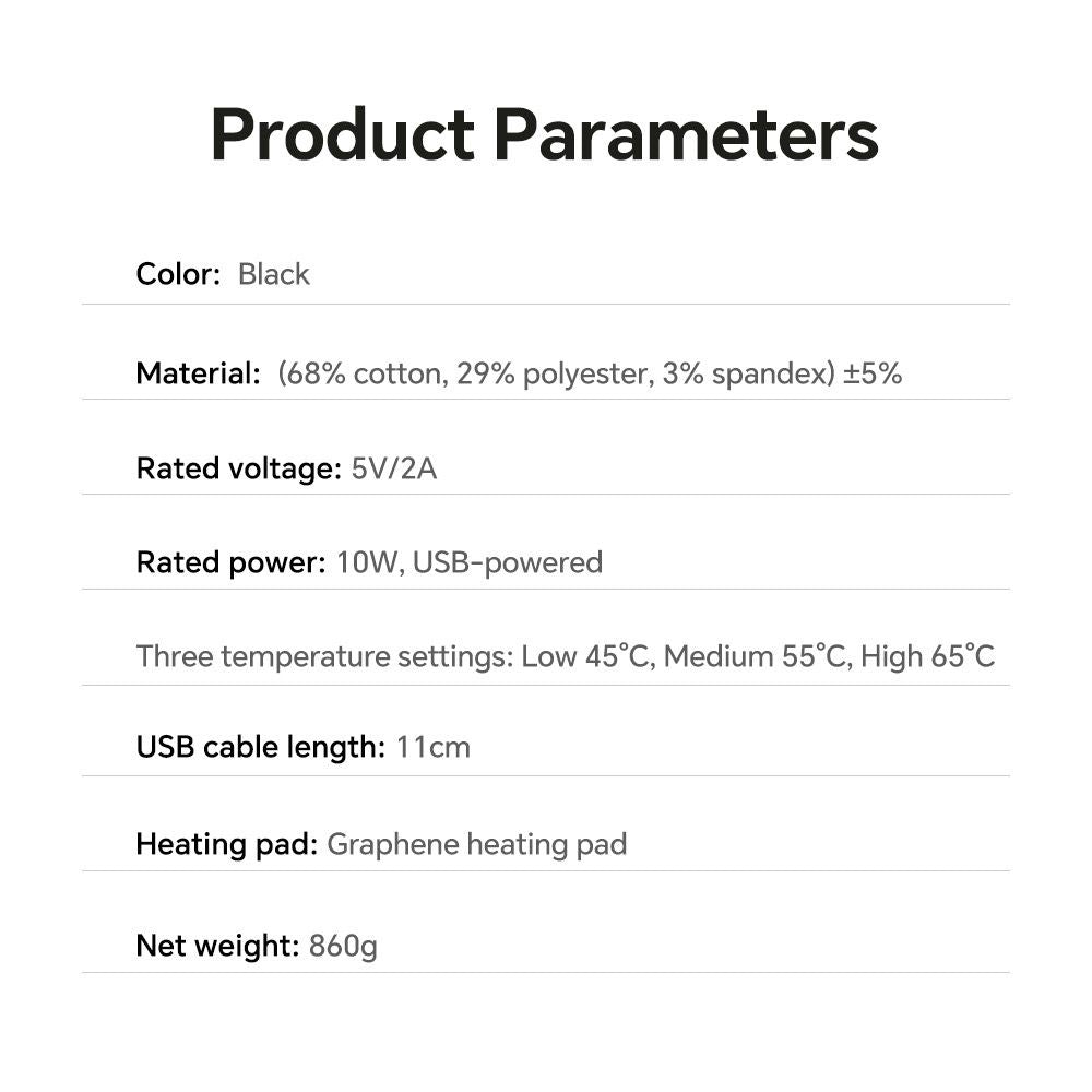 Graphene Heated Hooded Poncho Blanket – USB-Powered Wearable Shawl for Office, Home, Outdoor, and Travel with 3 Adjustable Temperature Settings and Soft Cotton Blend Fabric (Black)