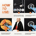 Graphene Heated Hooded Poncho Blanket – USB-Powered Wearable Shawl for Office, Home, Outdoor, and Travel with 3 Adjustable Temperature Settings and Soft Cotton Blend Fabric (Black)