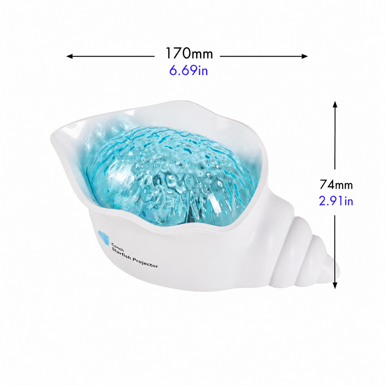 Seashell Starry Sky Projector Lamp with Dynamic Water Ripple Aurora Effect, ABS-PC Decorative Night Light for Bedroom Relaxation, Romantic Date Nights, Party Atmosphere, and Bath Time Ambiance (White)