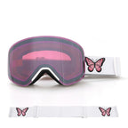 New Magnetic Ski Goggles with Cylindrical Lens, Anti-Fog Snow Glasses for Outdoor Skiing, Snowboarding, and Mountaineering – Universal Fit for Men, Women, and Youth (Purple)