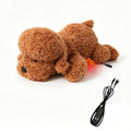 USB Heated Plush Dog Pillow – Soft Warm Stuffed Animal for Cozy Snuggling, Body Warmth & Relaxation at Home (Brown Teddy Bear)