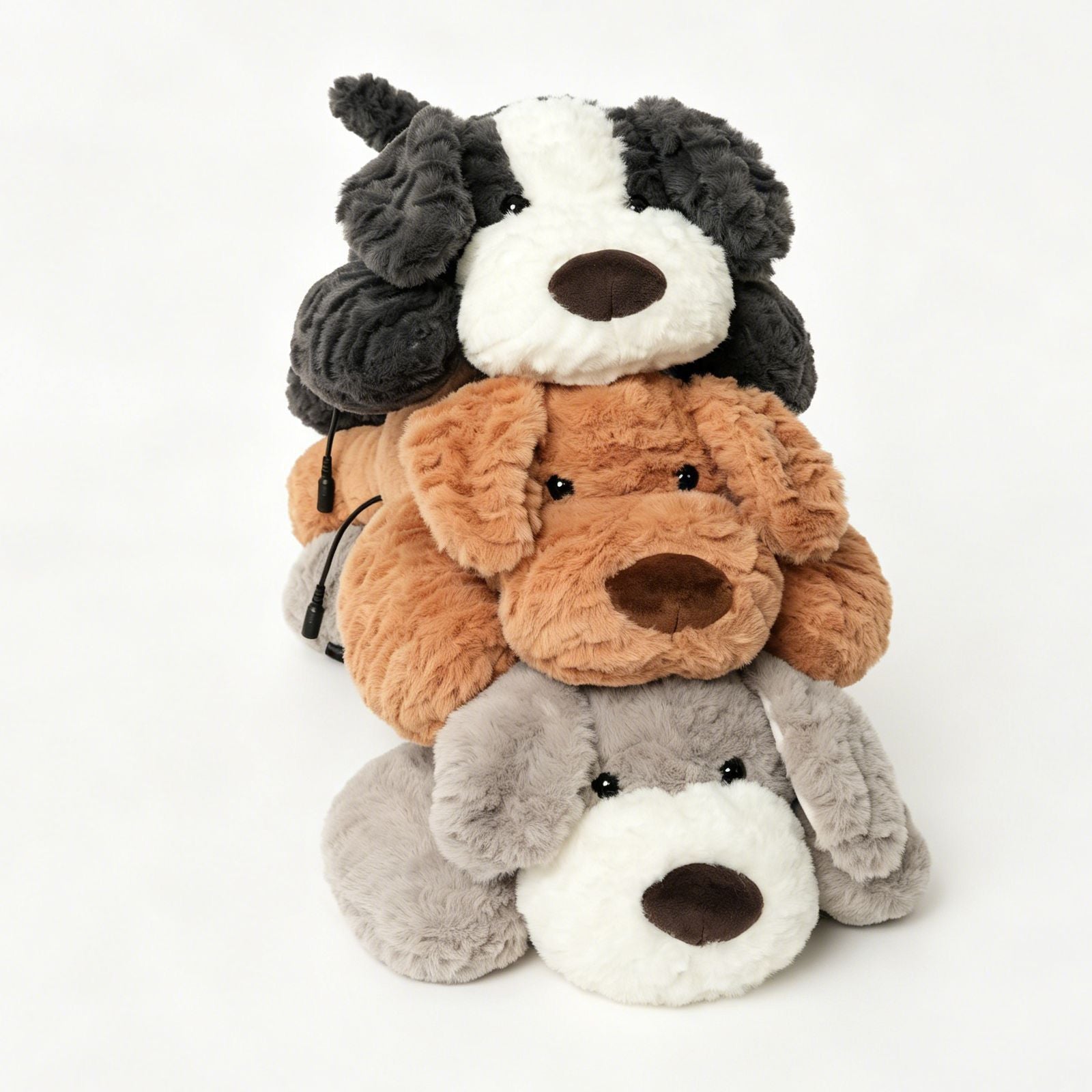 USB Heated Plush Dog Pillow – Soft Warm Stuffed Animal for Cozy Snuggling, Body Warmth & Relaxation at Home (Brown Teddy Bear)