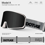 DOTUGE DGZ-Z11 Ski Goggles with Italian REVO Coating, Anti-Fog Dual-Layer HD Lens, UV400 Protection, Cylindrical Design for Skiing, Snowboarding, and Winter Outdoor Sports (C)