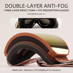 DOTUGE DGZ-Z11 Ski Goggles with Italian REVO Coating, Anti-Fog Dual-Layer HD Lens, UV400 Protection, Cylindrical Design for Skiing, Snowboarding, and Winter Outdoor Sports (D)
