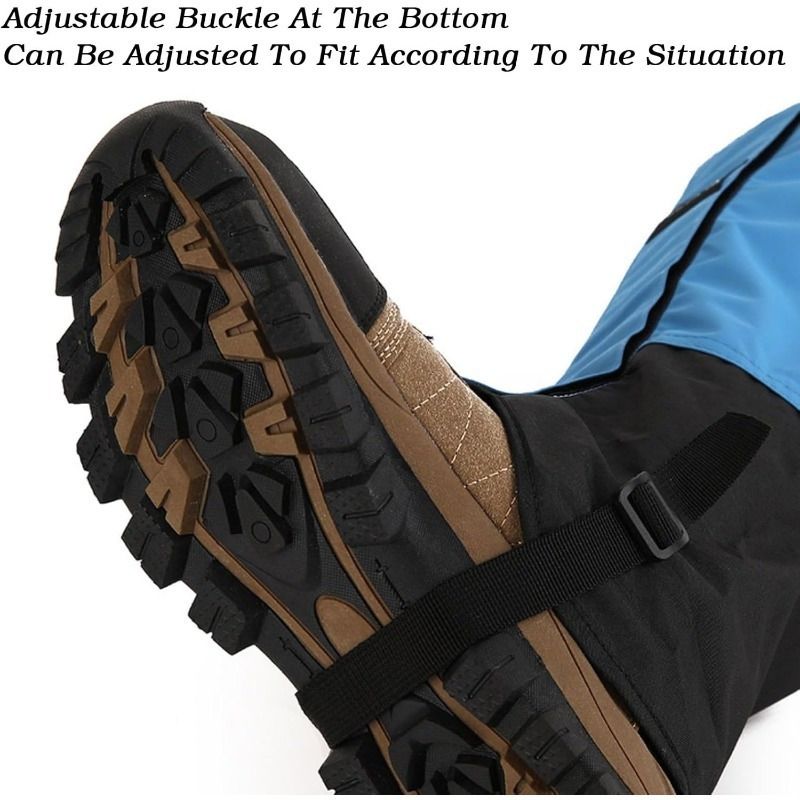 Outdoor Leg Gaiters for Hiking, Snow, and Mud – Waterproof, Breathable 100% Polyester with Adjustable Fit, Ideal for Skiing, Trekking, and Desert Exploration to Keep Debris Out of Boots (Black)