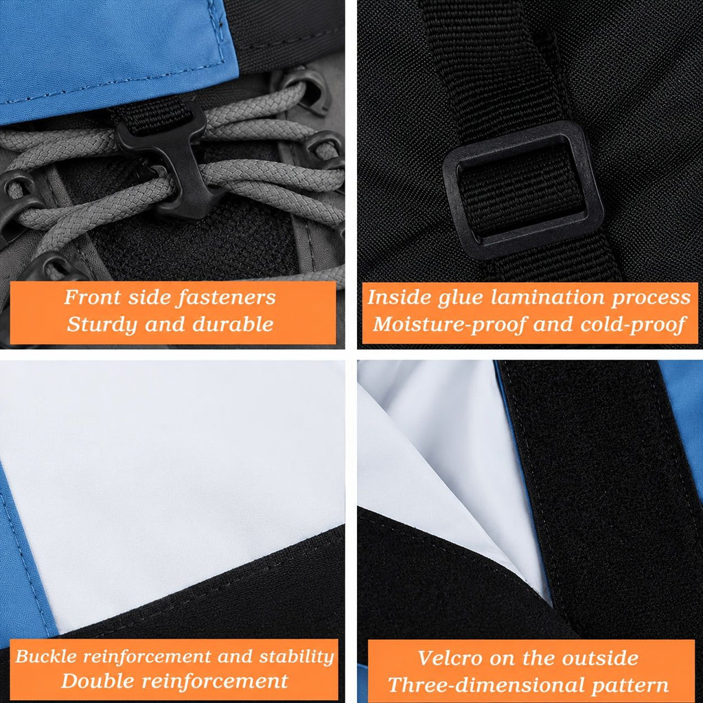 Outdoor Leg Gaiters for Hiking, Snow, and Mud – Waterproof, Breathable 100% Polyester with Adjustable Fit, Ideal for Skiing, Trekking, and Desert Exploration to Keep Debris Out of Boots (Black)