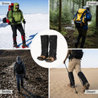 Outdoor Leg Gaiters for Hiking, Snow, and Mud – Waterproof, Breathable 100% Polyester with Adjustable Fit, Ideal for Skiing, Trekking, and Desert Exploration to Keep Debris Out of Boots (Navy)