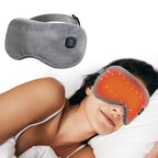 Wireless Smart Heated Eye Mask with 3-Temperature Control, Ergonomic Design for Eye Relief, Ideal for Sleep, Travel, and Office Relaxation (Black)