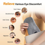 Wireless Smart Heated Eye Mask with 3-Temperature Control, Ergonomic Design for Eye Relief, Ideal for Sleep, Travel, and Office Relaxation (Grey)