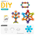 3D Plum Blossom Building Blocks for Kids – DIY Creative Puzzle Toy for Ages 3+ with 112, 302, or 902 Pieces, Safe Plastic, Reusable Storage Bag, and Idea Guide for Endless Fun (302PCS)