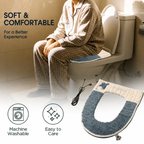 USB-Powered Heated Toilet Seat Cover with Soft Plush and Waterproof PU Leather, Adjustable Temperature and Timer, Easy-Clean Design for Warm and Cozy Bathroom Experience (Yellow)