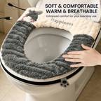 USB-Powered Heated Toilet Seat Cover with Soft Plush and Waterproof PU Leather, Adjustable Temperature and Timer, Easy-Clean Design for Warm and Cozy Bathroom Experience (Yellow)