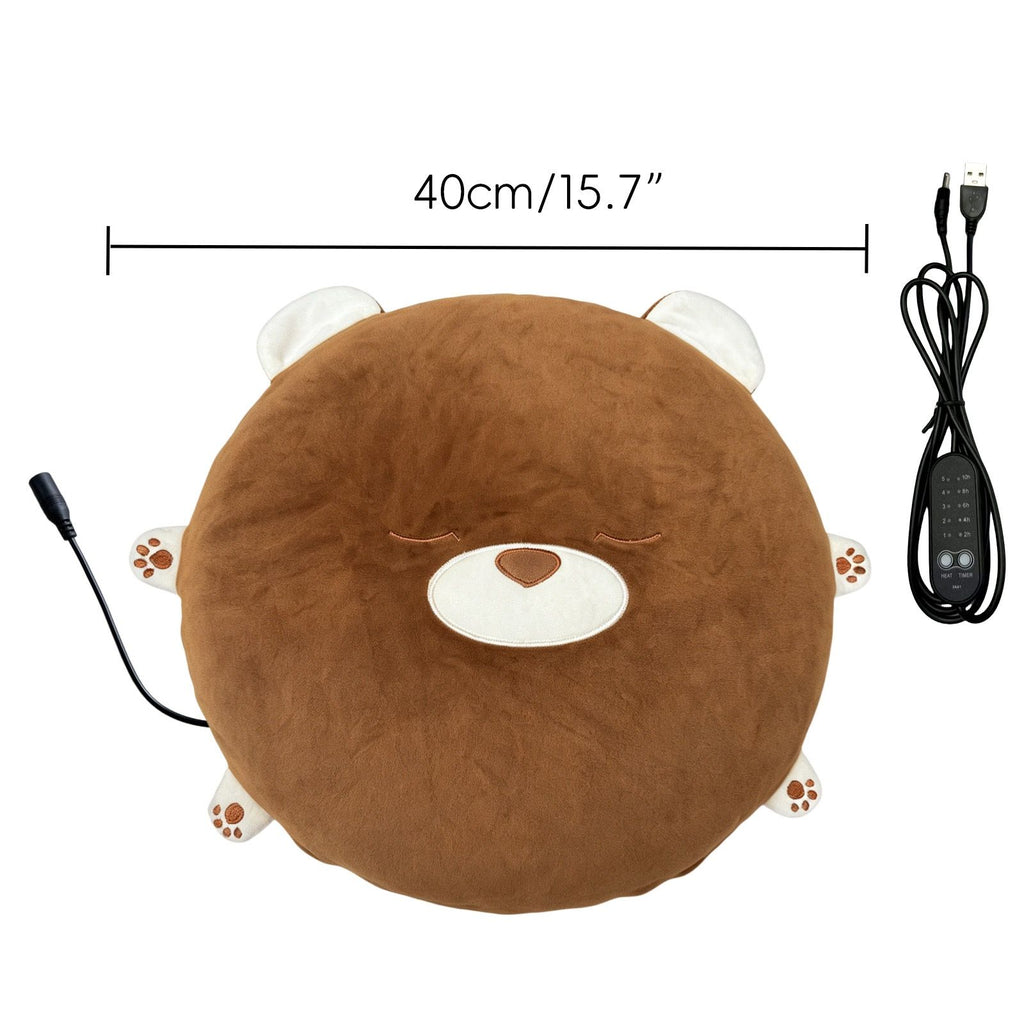 New Winter USB Heated Seat Cushion, Round Cartoon Design for Office and Home, Portable Warmth with Adjustable Temperature, Compatible with Power Banks and USB Ports (Owl)