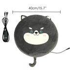 New Winter USB Heated Seat Cushion, Round Cartoon Design for Office and Home, Portable Warmth with Adjustable Temperature, Compatible with Power Banks and USB Ports (Owl)