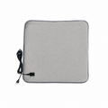 USB-Powered Faux Rabbit Fur Heating Pad for Office, Car, and Outdoor Use – Soft, Portable, and Adjustable Temperature with Timer (Grey)
