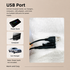 USB-Powered Faux Rabbit Fur Heating Pad for Office, Car, and Outdoor Use – Soft, Portable, and Adjustable Temperature with Timer (White)