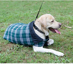 Reversible Winter Dog Coat with Plaid and Quilted Sides, Warm Cotton-Filled Vest for Outdoor Walks, Adjustable Velcro Straps for a Secure Fit (M, Red)