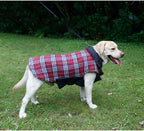Reversible Winter Dog Coat with Plaid and Quilted Sides, Warm Cotton-Filled Vest for Outdoor Walks, Adjustable Velcro Straps for a Secure Fit (S, Beige)