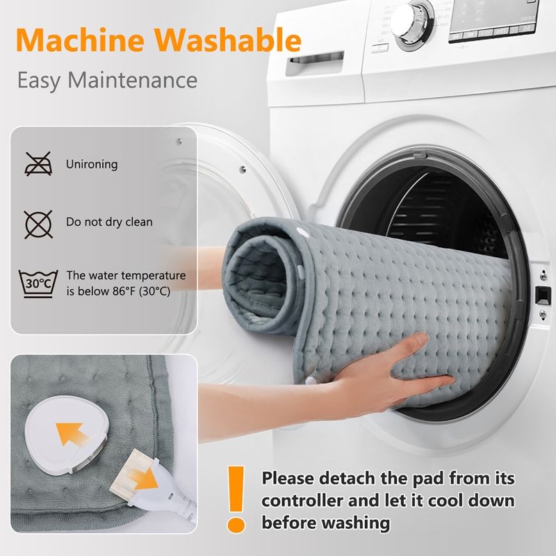 Electric Heating Pad with Digital Thermostat, Soft Flannel Heat Wrap for Shoulder Neck Back Abdomen Legs, Adjustable Temperature and Timer for Home Relaxation and Muscle Comfort (43*84cm)