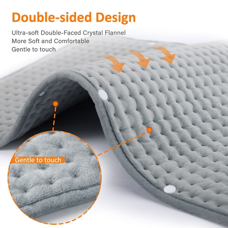 Electric Heating Pad with Digital Thermostat, Soft Flannel Heat Wrap for Shoulder Neck Back Abdomen Legs, Adjustable Temperature and Timer for Home Relaxation and Muscle Comfort (40*76cm)