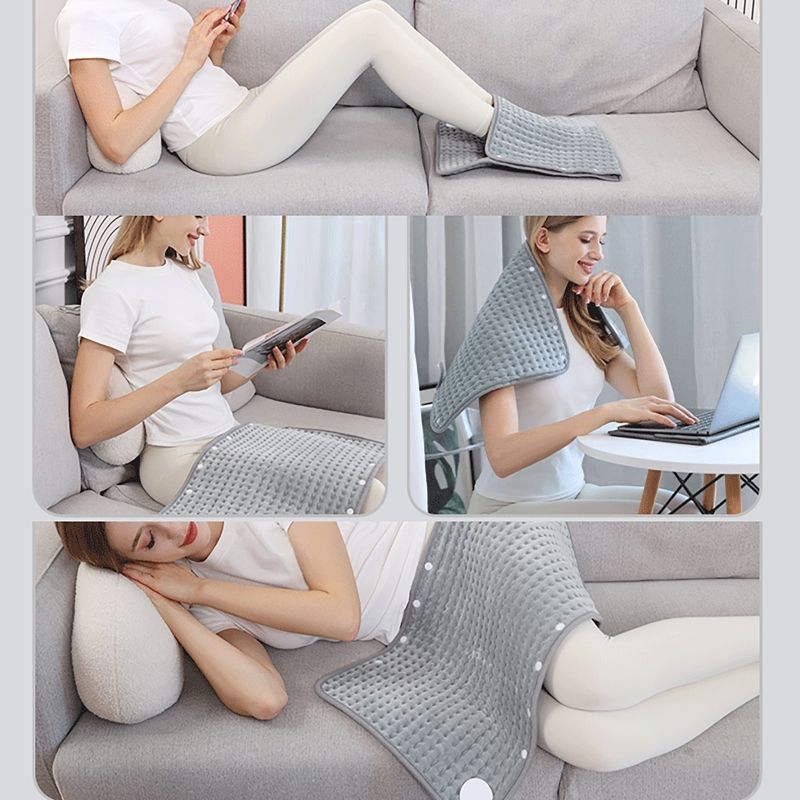 Electric Heating Pad with Digital Thermostat, Soft Flannel Heat Wrap for Shoulder Neck Back Abdomen Legs, Adjustable Temperature and Timer for Home Relaxation and Muscle Comfort (30*60cm)