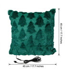 Christmas Tree Plush USB Heated Throw Pillow – Festive Decorative Cushion with Adjustable Temperature and Timer for Cozy Warmth at Home or Office (DarkGreen)