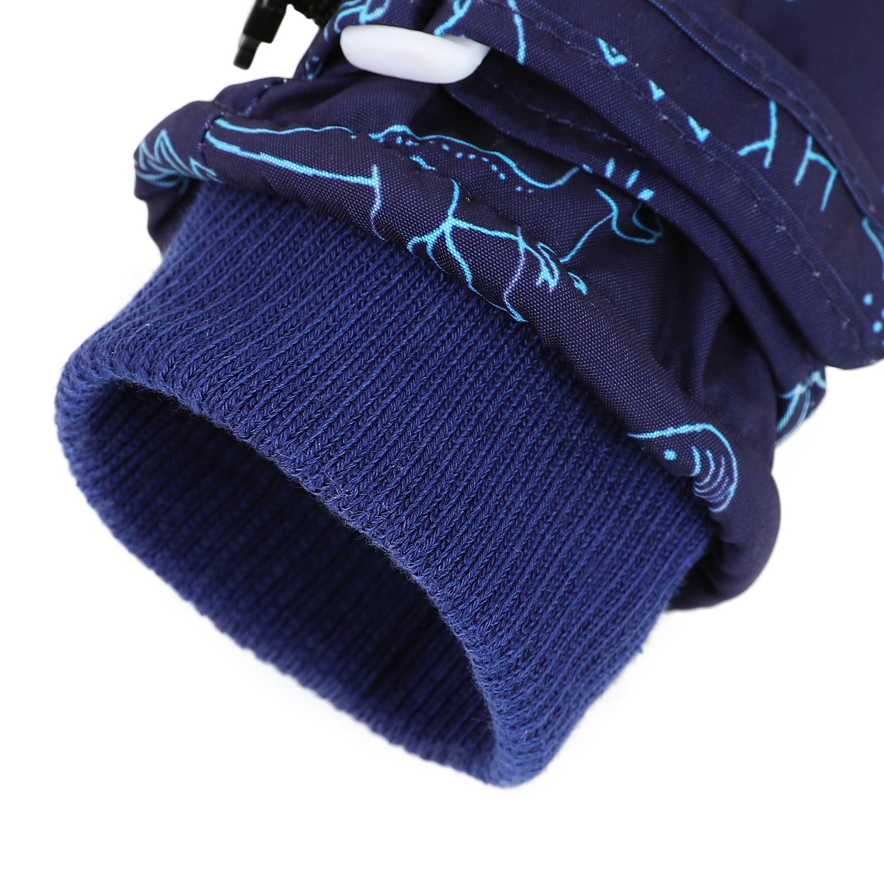 Kids' Dinosaur Patterned Warm Ski Mittens with Waterproof Shell, Adjustable Wrist Straps, and Anti-Loss Clip for Winter Outdoor Play, Snow, and Cold Weather Adventures (S, Grey)