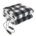 12V Car Electric Blanket for Cozy Winter Travel – Soft Fleece Heating Throw for Cars, Trucks, RVs, and Camping – Dual-Color Plaid Design with Warm Sherpa Lining – Portable, Safe, and Energy-Efficient (Black)