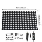 12V Car Electric Blanket for Cozy Winter Travel – Soft Fleece Heating Throw for Cars, Trucks, RVs, and Camping – Dual-Color Plaid Design with Warm Sherpa Lining – Portable, Safe, and Energy-Efficient (Red)