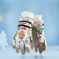 Waterproof Winter Snow Gloves for Kids with Touchscreen, Cartoon Print Design, Warm Fleece Lining, Adjustable Wrist Strap, Ideal for Skiing, Snowman Building, and Outdoor Play (S, White(Monster))