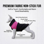 Winter Dog Ski Jacket with Waterproof and Windproof Polyester Shell, Thick PP Cotton Padding for Warmth, 3D Ergonomic Fit with D-Ring Leash Attachment, Ideal for Outdoor Walks and Snow Adventures (M, Rose)