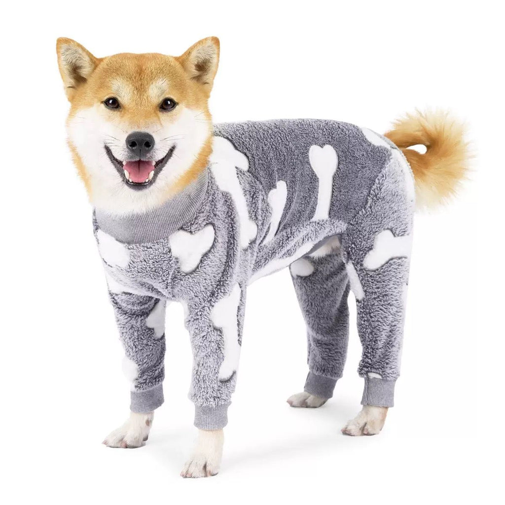 Cozy Winter Pet Fleece Four-Legged Bodysuit, Warm Flannel Full-Body Pajamas for Small to Medium Dogs, Star & Moon Print, Elastic Cuffs for Easy Wear (3XL, Pink)