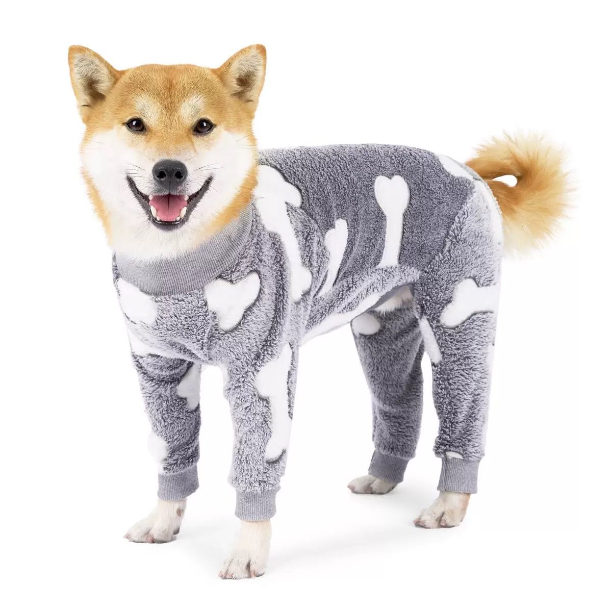 Cozy Winter Pet Fleece Four-Legged Bodysuit, Warm Flannel Full-Body Pajamas for Small to Medium Dogs, Star & Moon Print, Elastic Cuffs for Easy Wear (S, Pink)