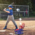 2-in-1 Kids Baseball Training Toy Set with Automatic Pitching and T-Ball Stand, Indoor and Outdoor Practice for Ages 3+ (2IN1, Pink)