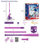 2-in-1 Kids Baseball Training Toy Set with Automatic Pitching and T-Ball Stand, Indoor and Outdoor Practice for Ages 3+ (PracticeSet, Red)