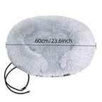 USB Heated Pet Bed with Semi-Enclosed Design, Soft Plush Fleece, Removable Washable Cover, 5-Temperature Control, Auto Shut-Off, Ideal for Cats and Dogs in Cold Weather (70cm, Grey)