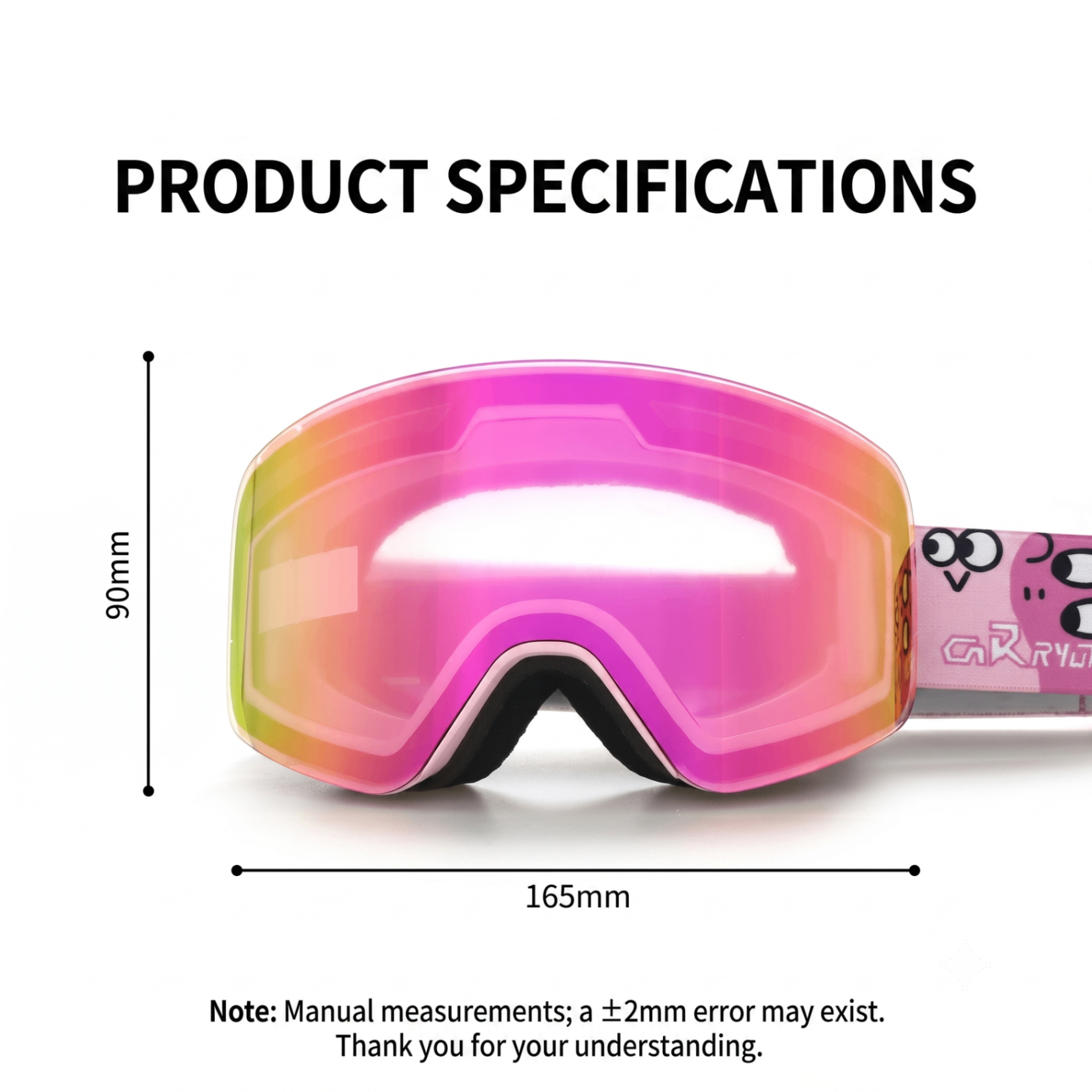 Kids Snow Goggles with Large Cylindrical Lens, Anti-Fog & UV Protection, Compatible with Prescription Glasses, for Outdoor Skiing and Mountaineering Adventures (Grey)