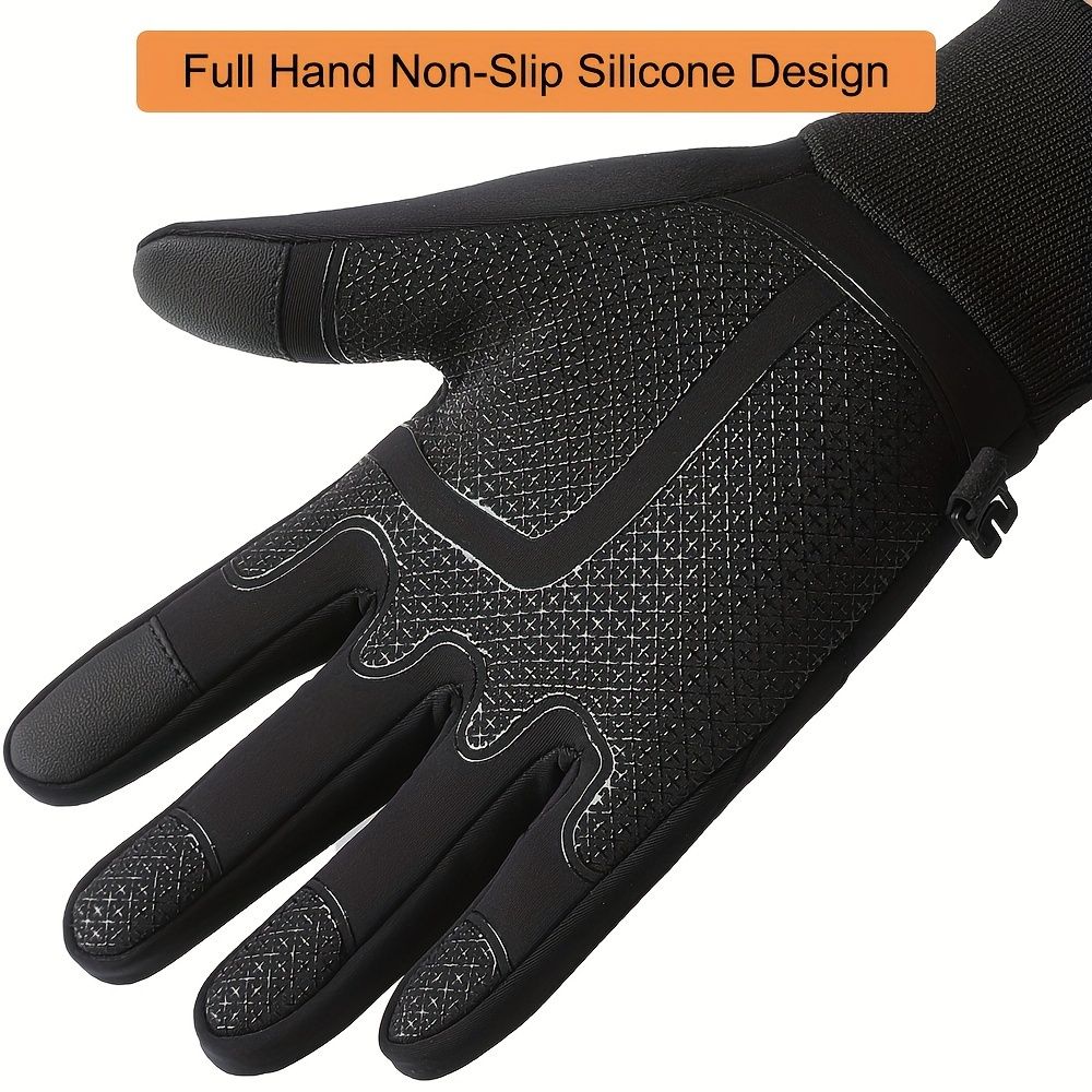 Winter Thermal Touchscreen Gloves for Outdoor Sports – Windproof, Fleece-Lined, Anti-Slip, Compatible with Running, Cycling, Fishing, Skiing, and Daily Cold-Weather Activities (L)