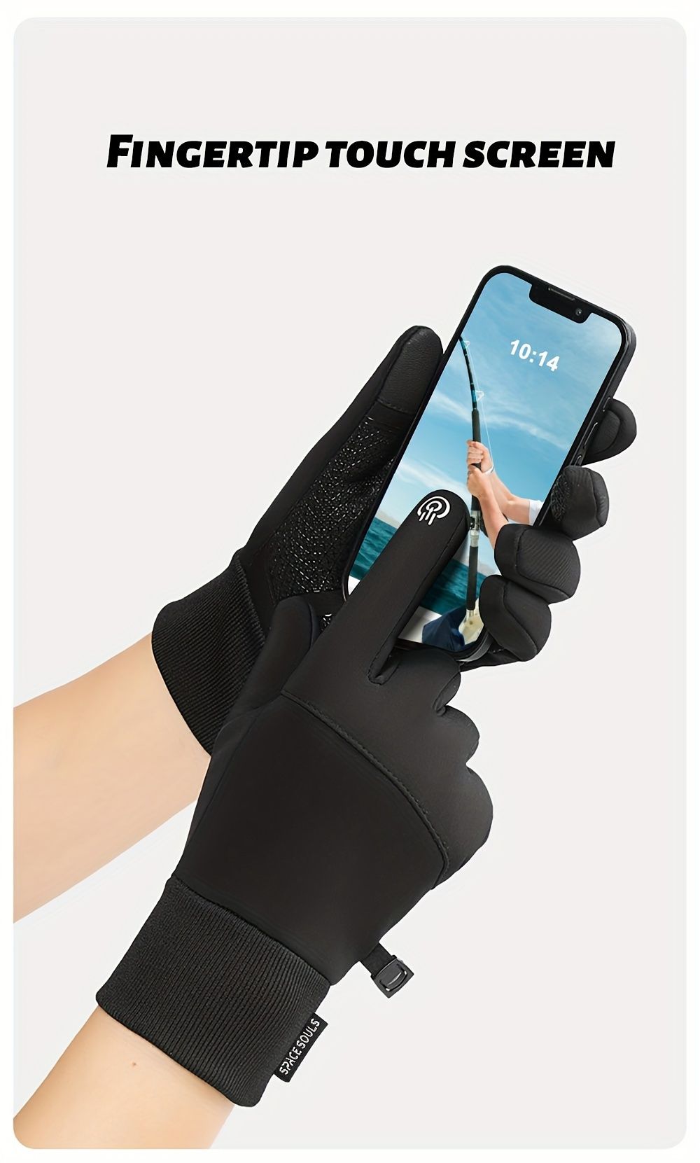 Winter Thermal Touchscreen Gloves for Outdoor Sports – Windproof, Fleece-Lined, Anti-Slip, Compatible with Running, Cycling, Fishing, Skiing, and Daily Cold-Weather Activities (M)