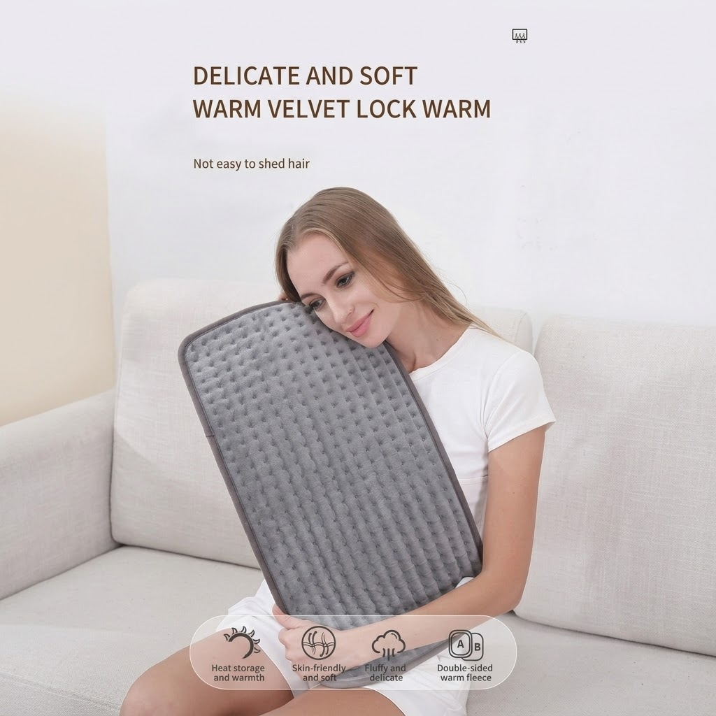 Multifunctional Electric Heating Pad with Adjustable Temperature Control, Soft Flannel Fabric for Shoulder, Neck, Back, and Leg Relief, Ideal for Home and Office Use (L)