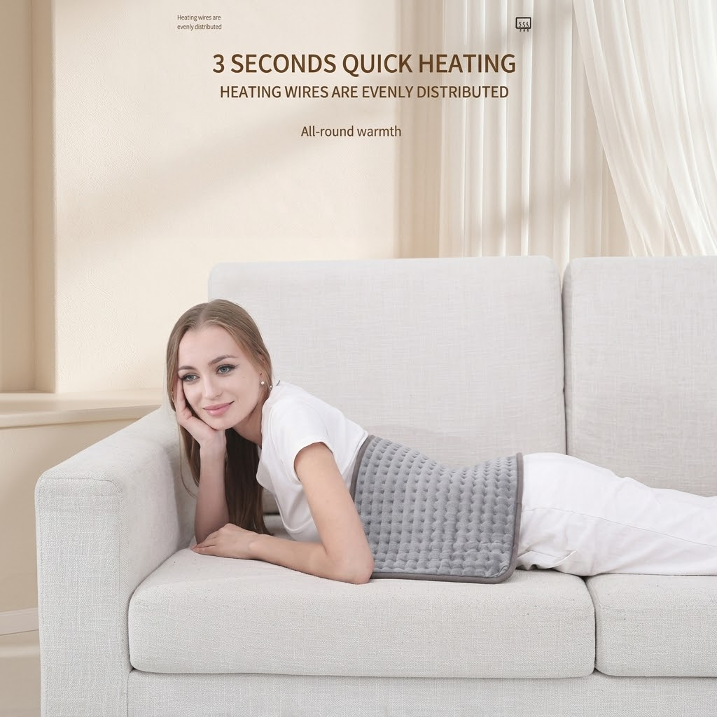Multifunctional Electric Heating Pad with Adjustable Temperature Control, Soft Flannel Fabric for Shoulder, Neck, Back, and Leg Relief, Ideal for Home and Office Use (S)