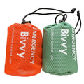 2-Piece Emergency Thermal Sleeping Bag Set – Waterproof, Windproof, and Reflective Survival Blanket with Drawstring Carry Pouch, Compact and Reusable for Camping, Hiking, and Car Emergency Use (Green)